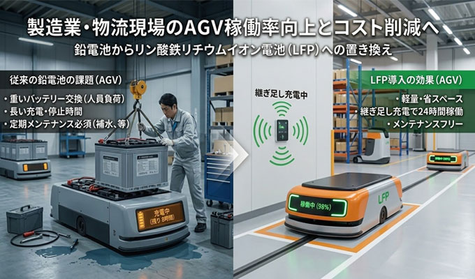 トータルコストで勝つ。鉛電池からの置き換えに「リン酸鉄リチウム