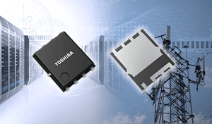 データセンターやサーバーを連想させる背景の前に、SOP Advance(E)を採用した80V耐圧NチャネルパワーMOSFETの画像が2つ表示されている データセンターやサーバーを連想させる背景の前に、SOP Advance(E)を採用した80V耐圧NチャネルパワーMOSFETの画像が2つ表示されている