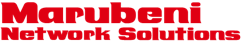 丸紅ネットワークソリューションズ株式会社の会社ロゴであり、赤の太いフォントで「Marubeni Network Solutions」のテキストが表示されている。 丸紅ネットワークソリューションズ株式会社の会社ロゴであり、赤の太いフォントで「Marubeni Network Solutions」のテキストが表示されている。